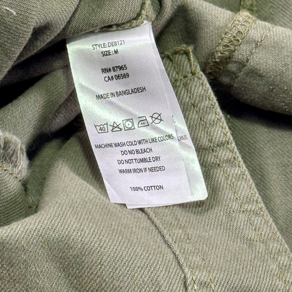 Elan Rock &‎ Roll Green Grey Cotton Shacket Distressed Embroidered Button Up M - Picture 4 of 8